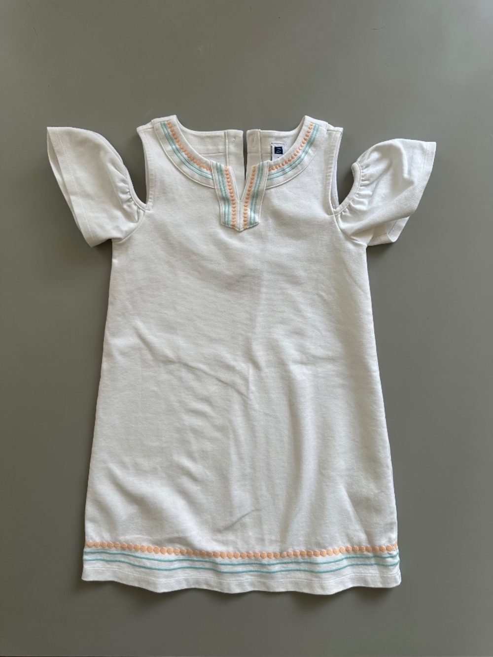 JANIE AND JACK Girls White Cotton Embroidered Dress 7